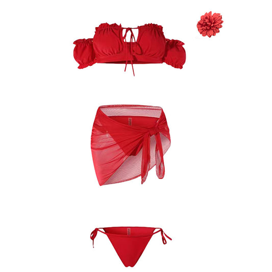 Retro Red Bikini Swimsuit