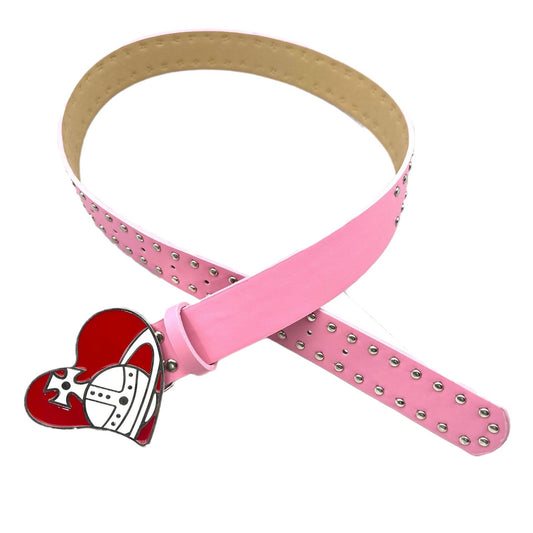 Retro red Saturn heart buckle decorated belt