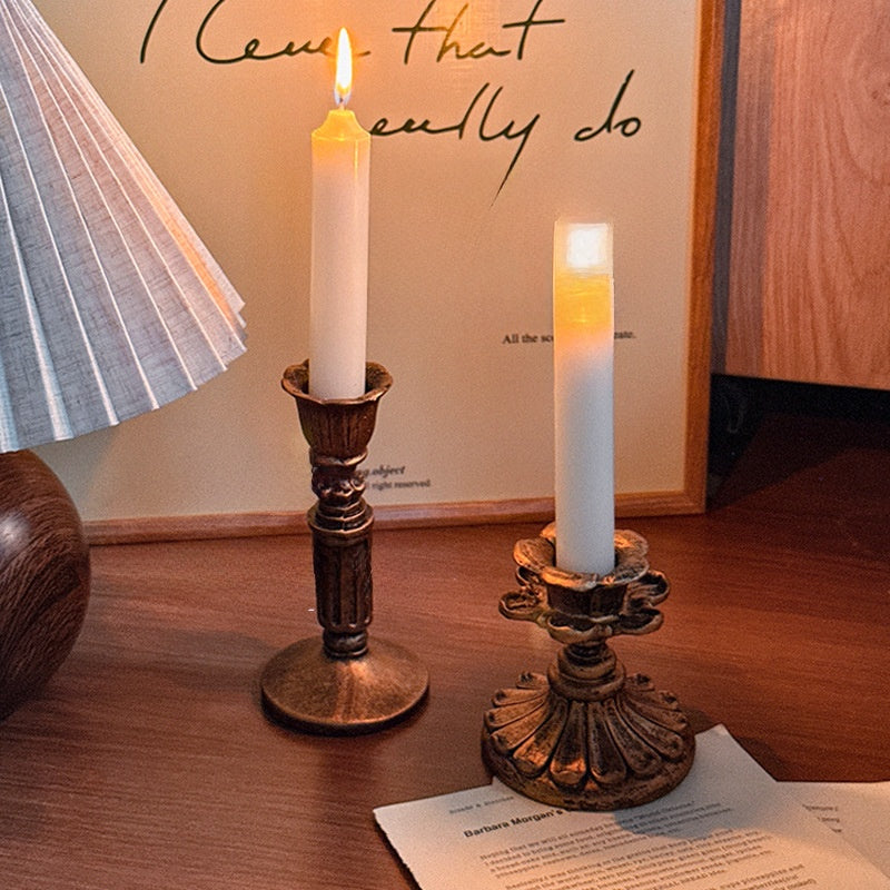 Retro Resin Candle Holder for Table Decor
