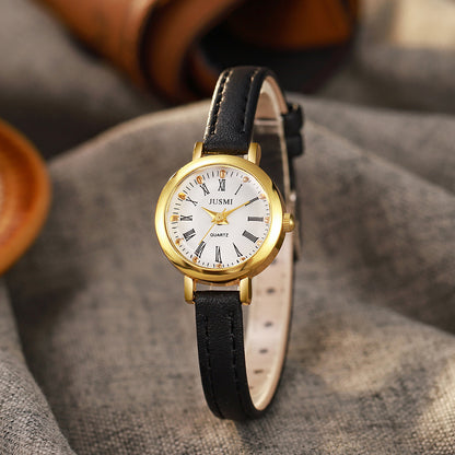 Retro Roman Blue Needle Square Quartz Watch for Women