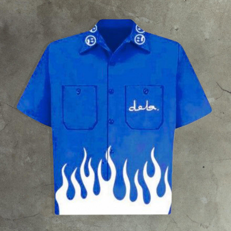 Retro Short Sleeve Printed Shirt