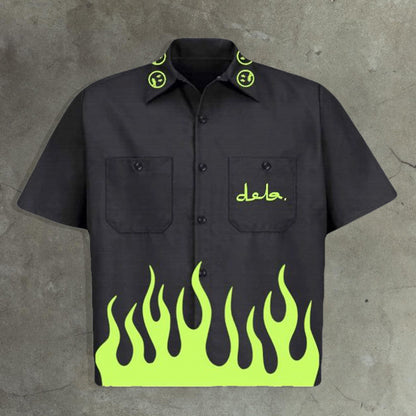 Retro Short Sleeve Printed Shirt