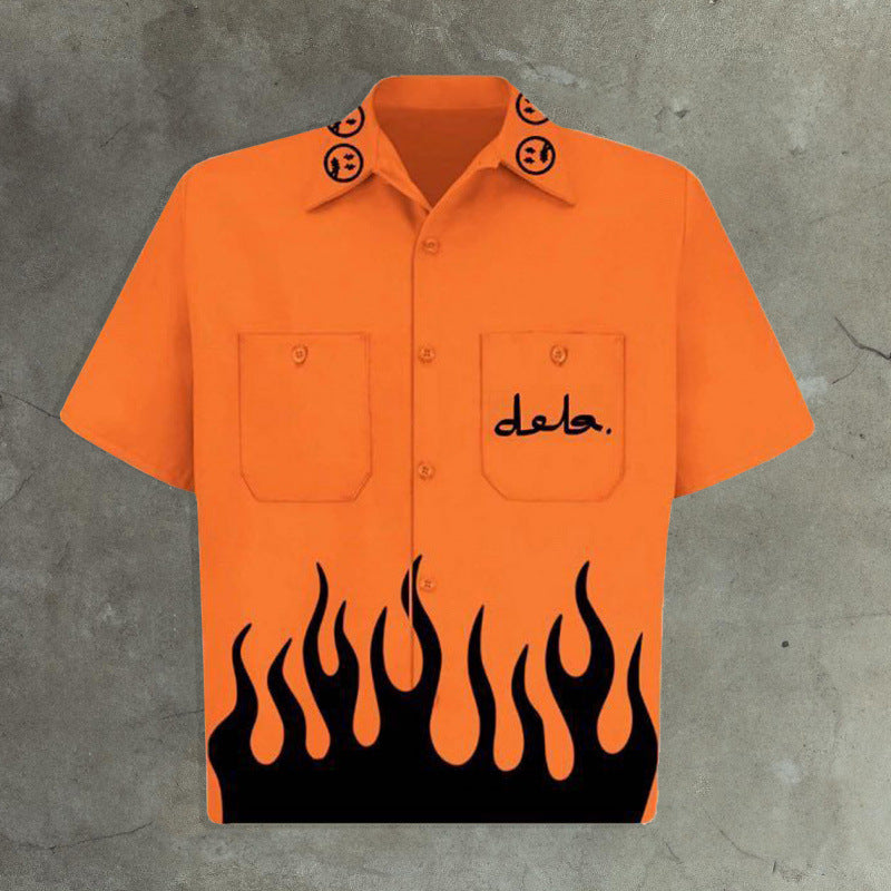 Retro Short Sleeve Printed Shirt