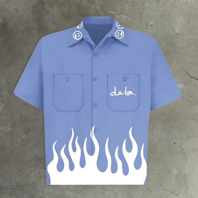 Retro Short Sleeve Printed Shirt