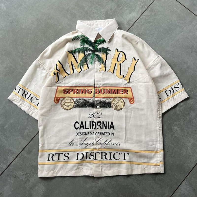 Retro Short Sleeve Printed Shirt