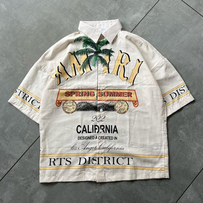 Retro Short Sleeve Printed Shirt