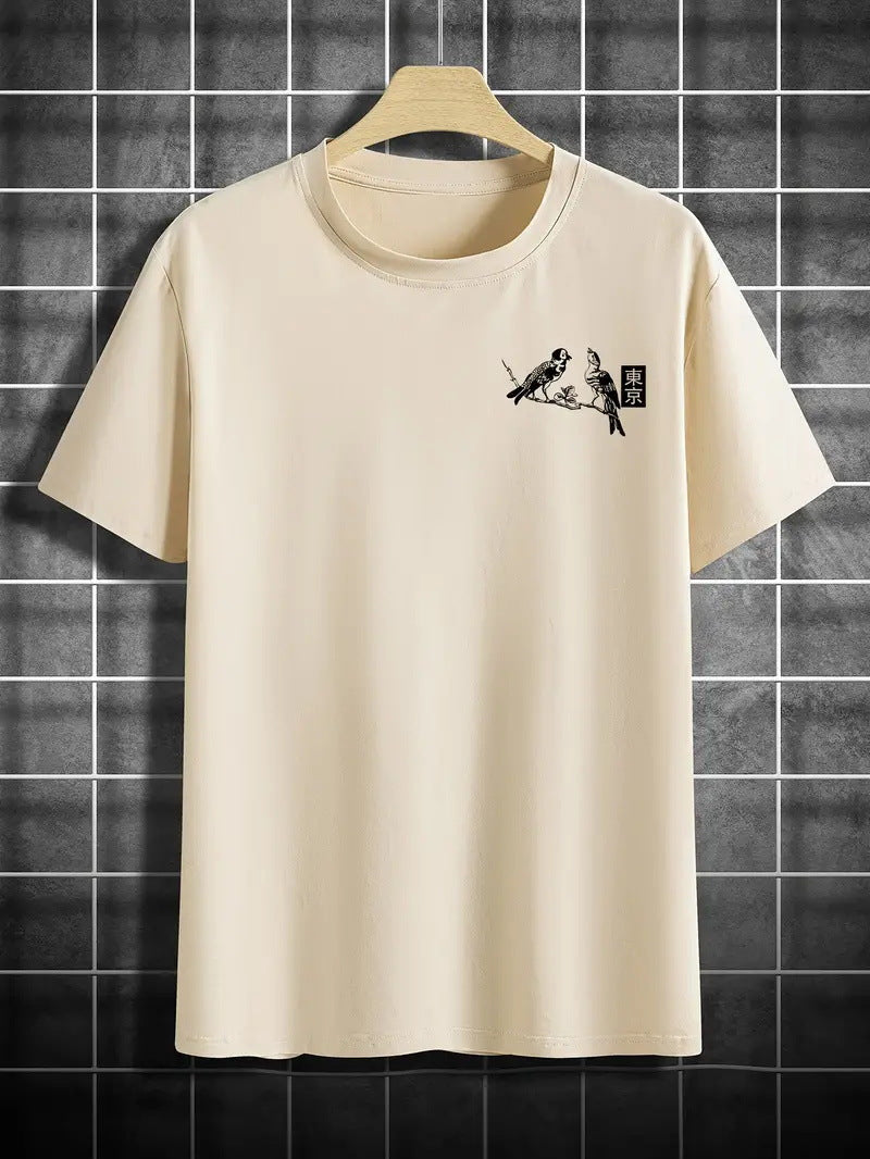 Retro short-sleeved loose printed T-shirt