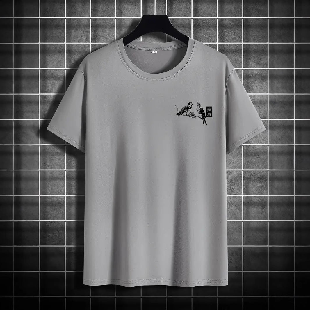 Retro short-sleeved loose printed T-shirt