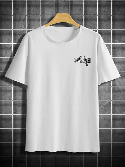 Retro short-sleeved loose printed T-shirt