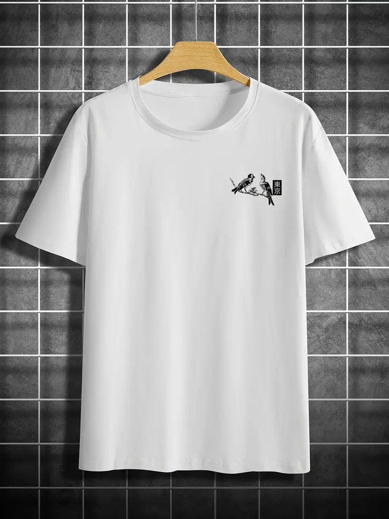 Retro short-sleeved loose printed T-shirt