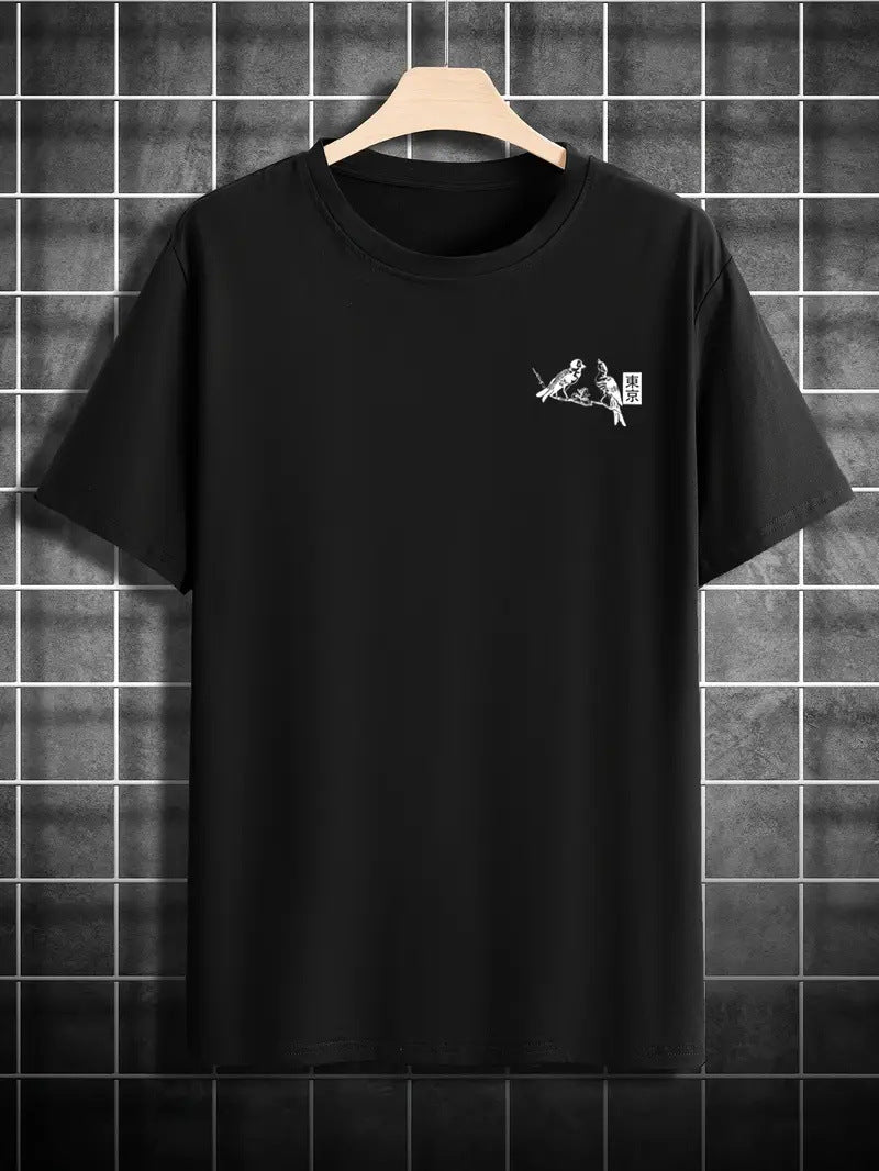 Retro short-sleeved loose printed T-shirt