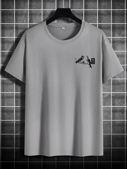 Retro short-sleeved loose printed T-shirt