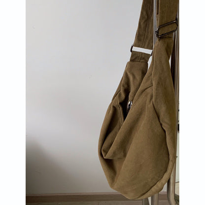 Retro single-shoulder crossbody canvas bag