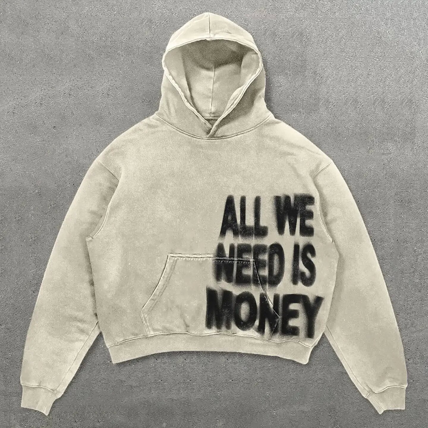 Retro Skull Print Hoodie Streetwear