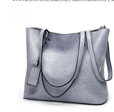 Retro smooth leather shoulder bag
