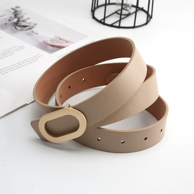 Retro Snap Button Thin Belt with Adjustable Buckle