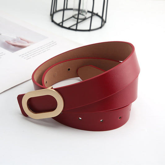 Retro Snap Button Thin Belt with Adjustable Buckle