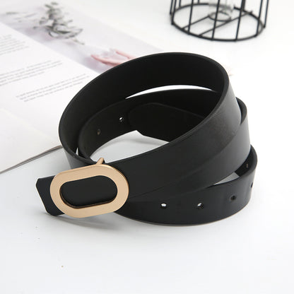 Retro Snap Button Thin Belt with Adjustable Buckle