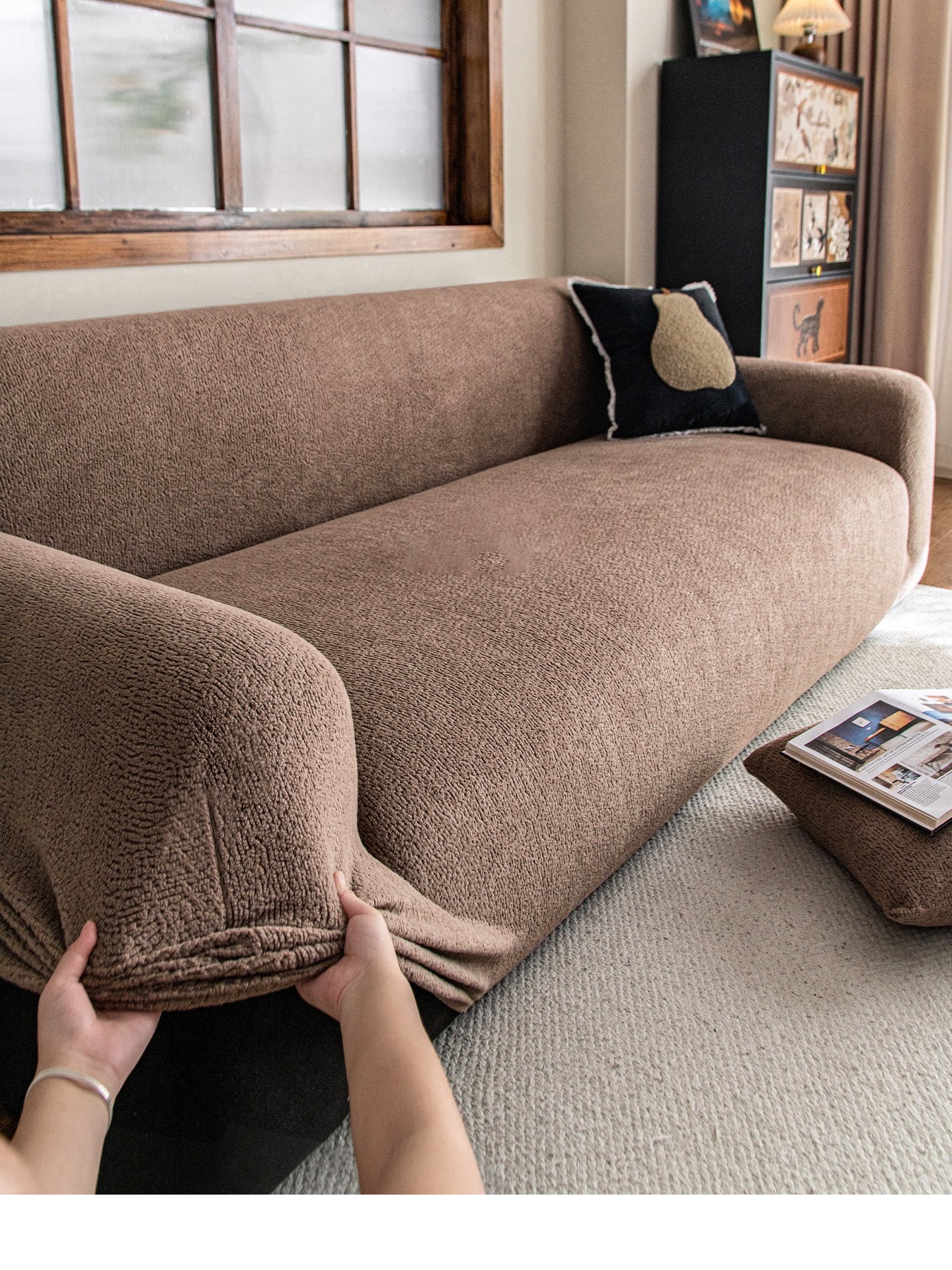 Retro Sofa Cover Set Universal Fit Anti Scratch