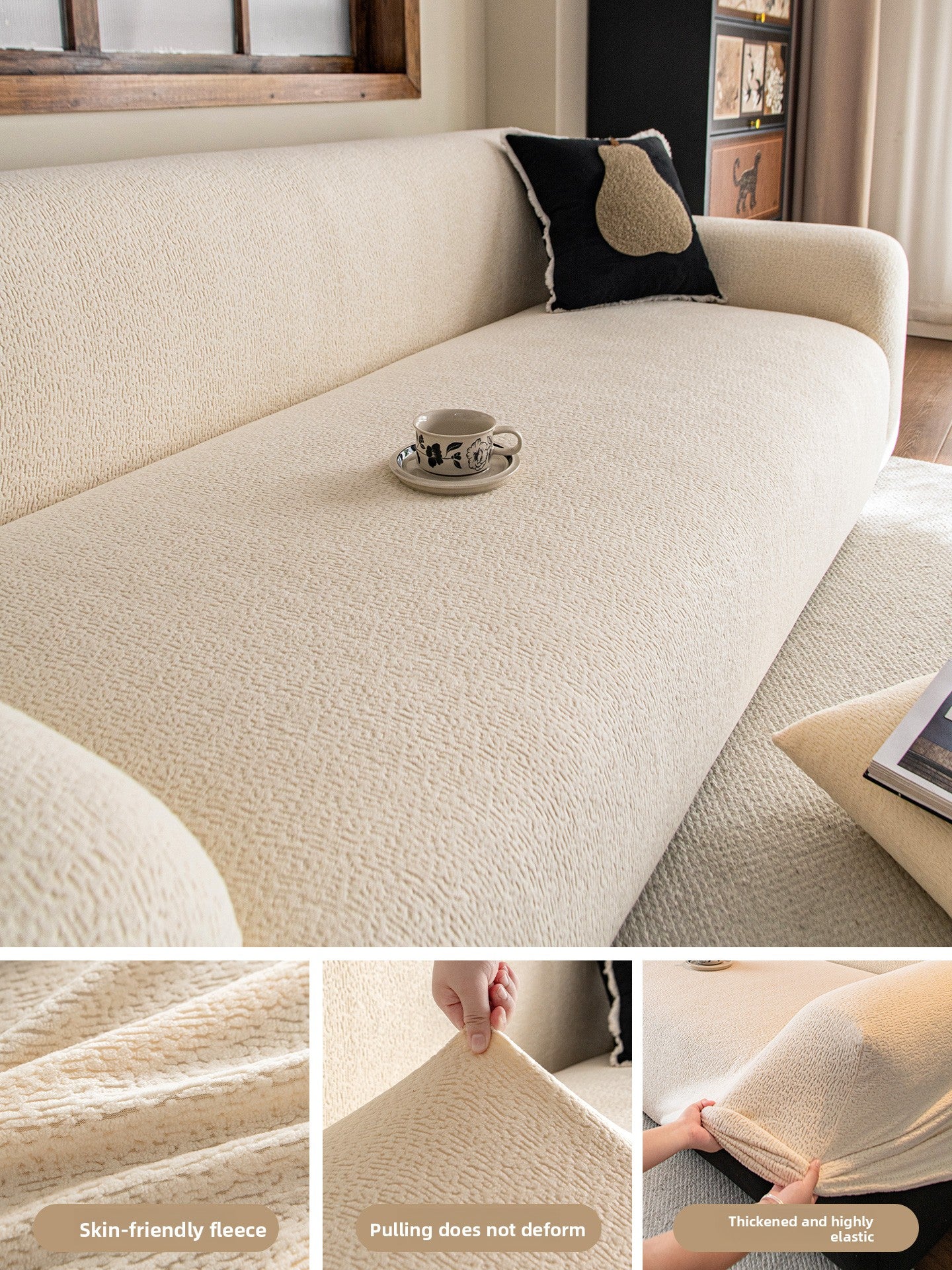 Retro Sofa Cover Set Universal Fit Anti Scratch