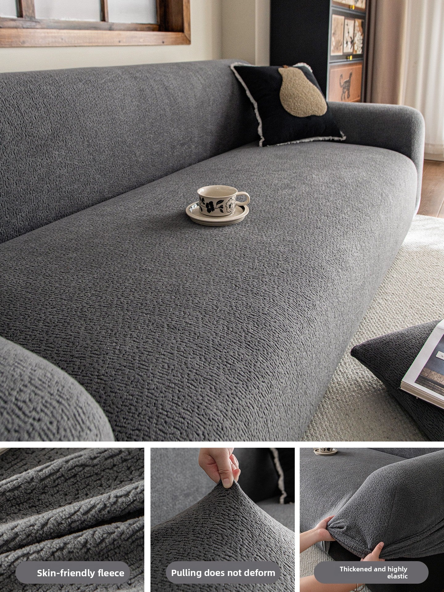 Retro Sofa Cover Set Universal Fit Anti Scratch