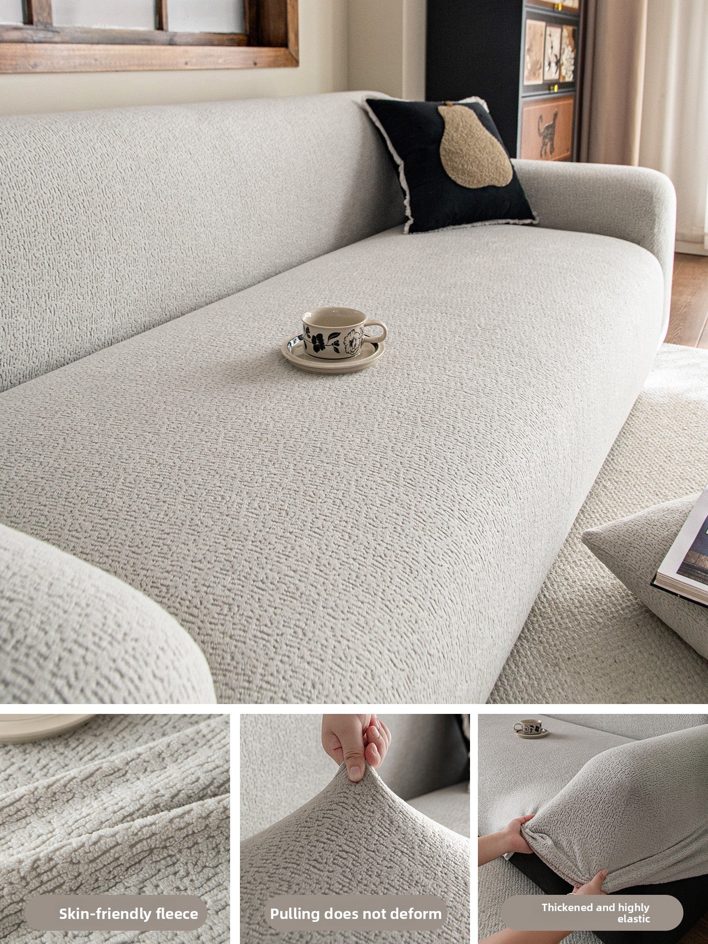 Retro Sofa Cover Set Universal Fit Anti Scratch