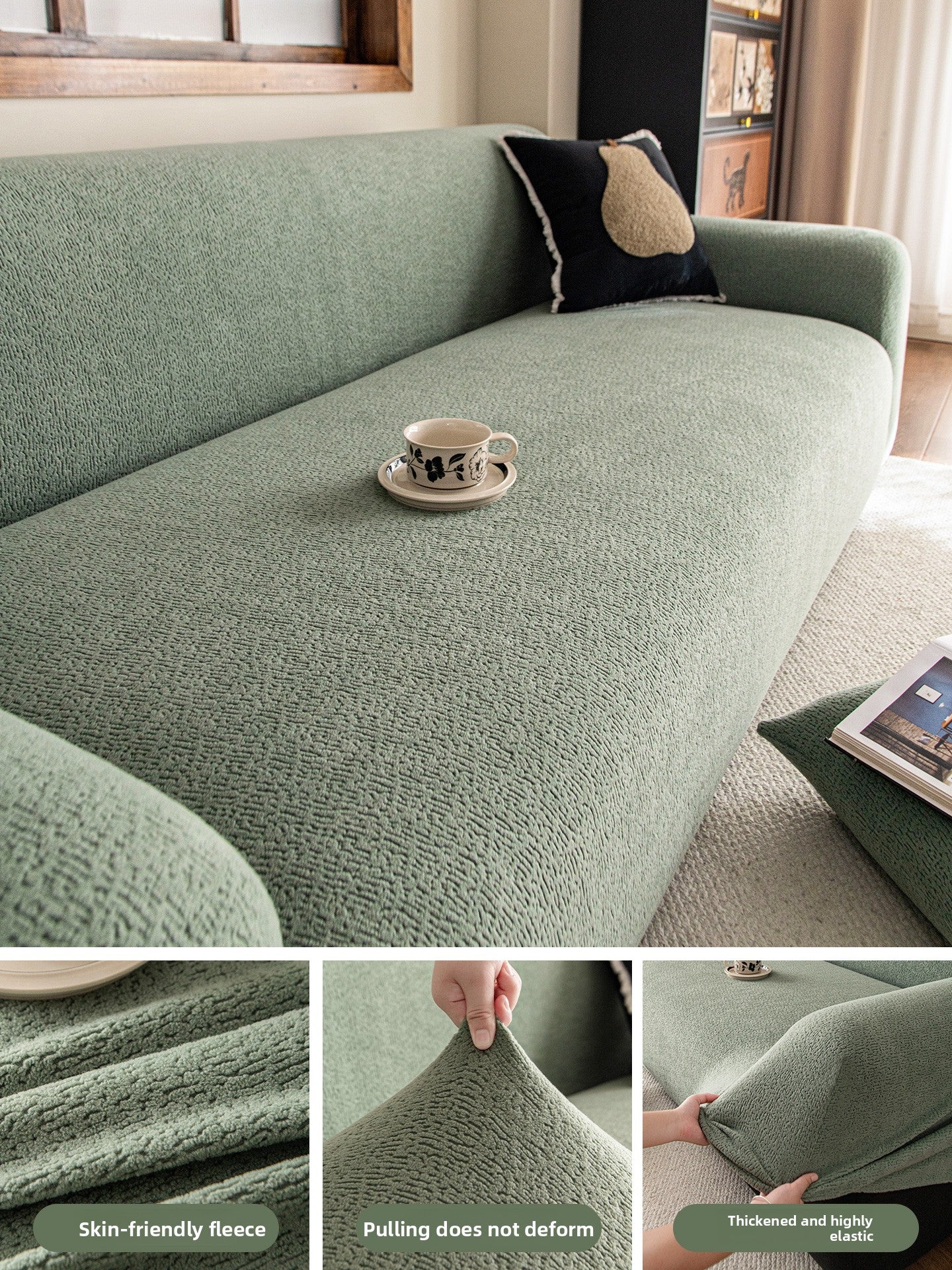 Retro Sofa Cover Set Universal Fit Anti Scratch