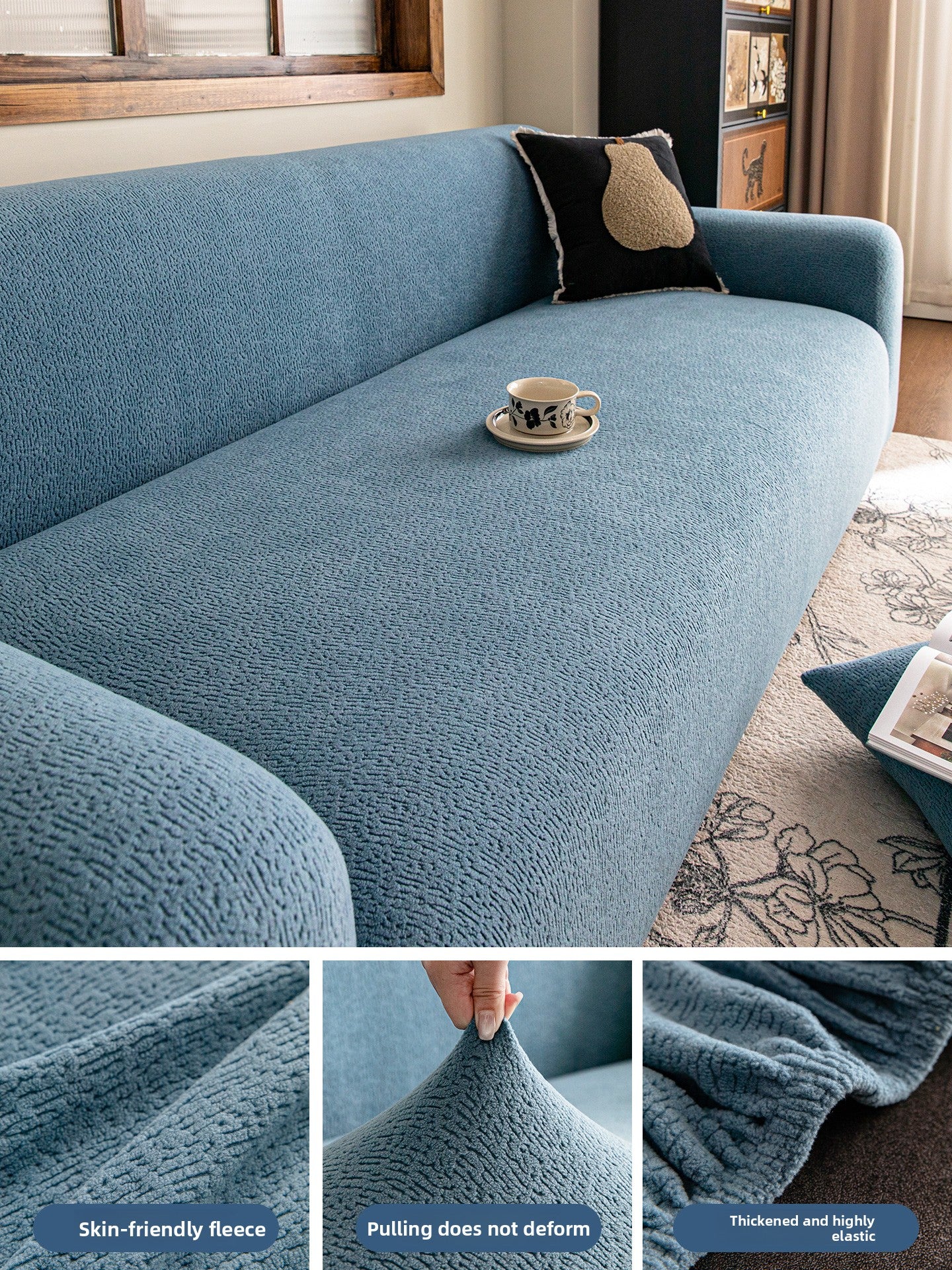 Retro Sofa Cover Set Universal Fit Anti Scratch
