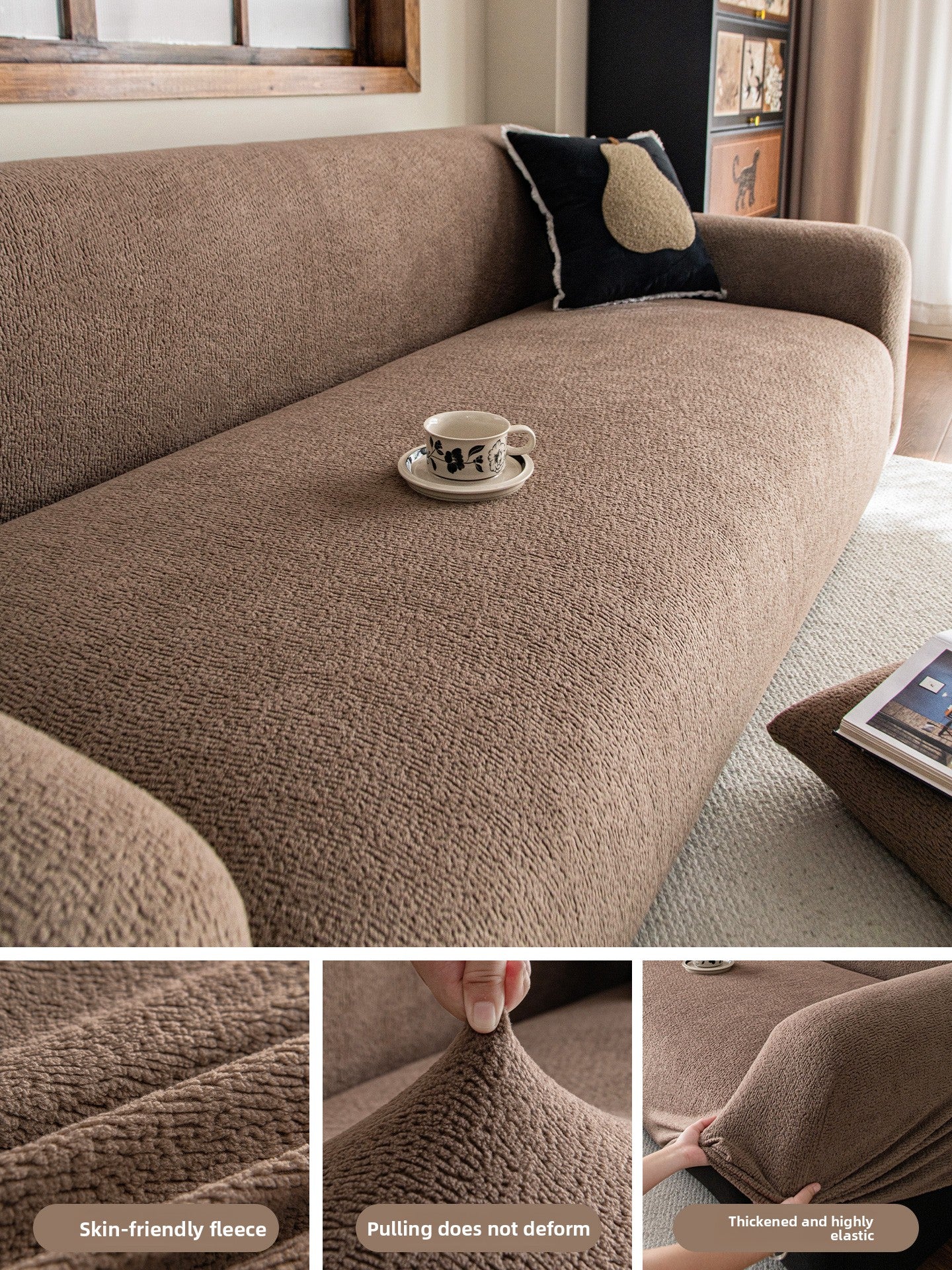 Retro Sofa Cover Set Universal Fit Anti Scratch