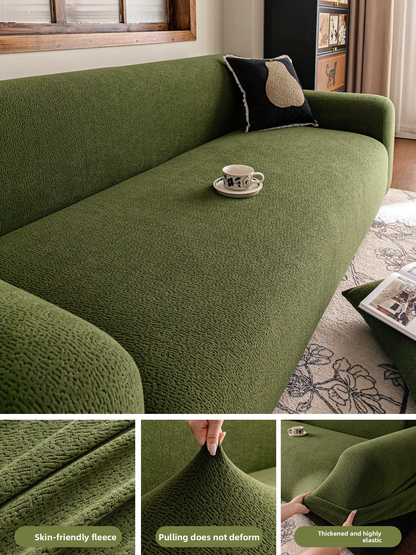 Retro Sofa Cover Set Universal Fit Anti Scratch