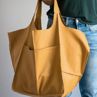 Retro Soft Leather Large Tote Bag