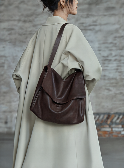 Retro Soft Leather Messenger Bag for Women
