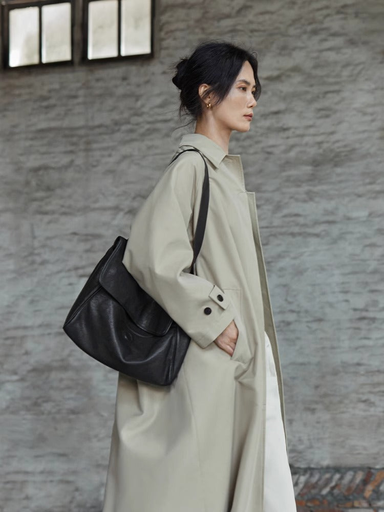Retro Soft Leather Messenger Bag for Women