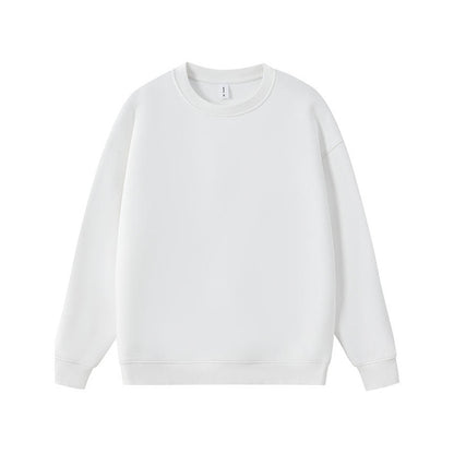 Retro solid color crew neck sweatshirt for men