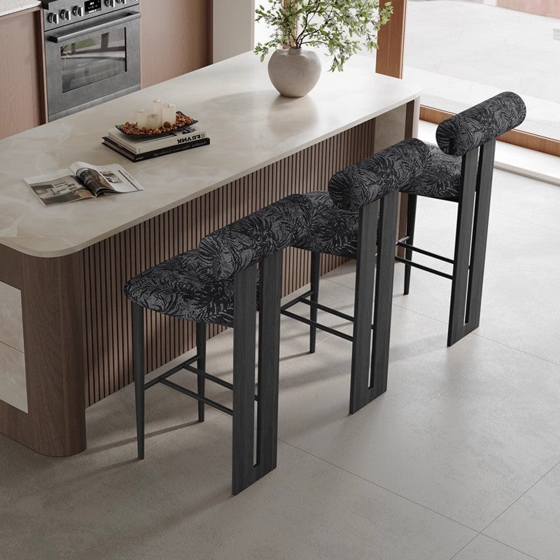 Retro Solid Wood Bar Chair
