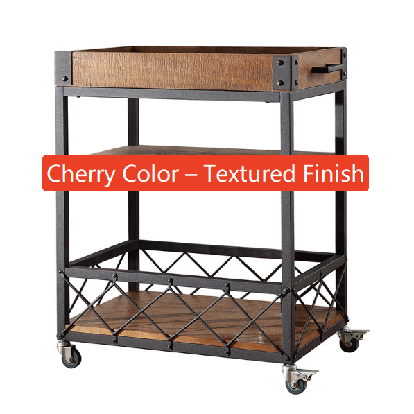 Retro Solid Wood Mobile Serving Cart