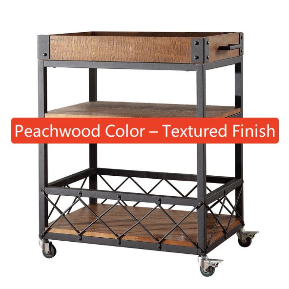 Retro Solid Wood Mobile Serving Cart