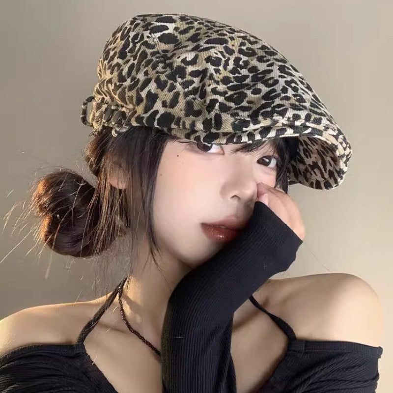 Retro Spice girl leopard print front hat