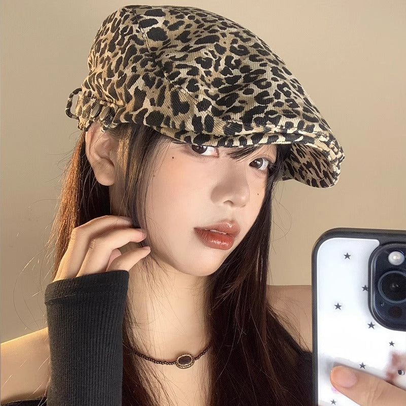Retro Spice girl leopard print front hat