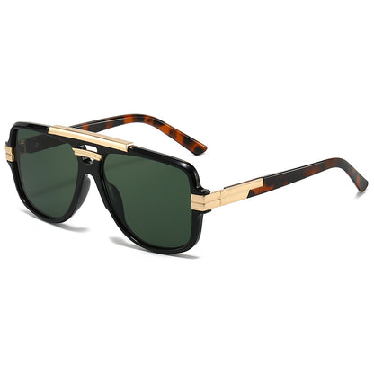 Retro Square Polarized Sunglasses Metal Frame