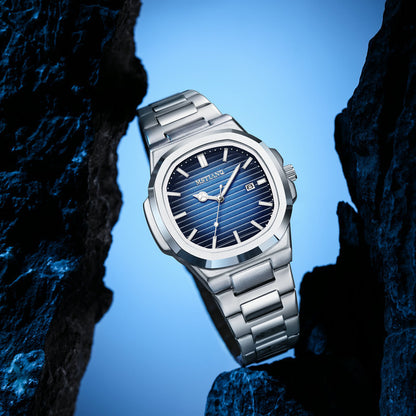 Retro Square Quartz Watch with Luminous Feature