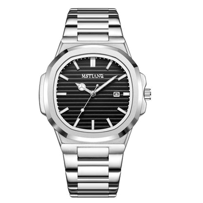 Retro Square Quartz Watch with Luminous Feature