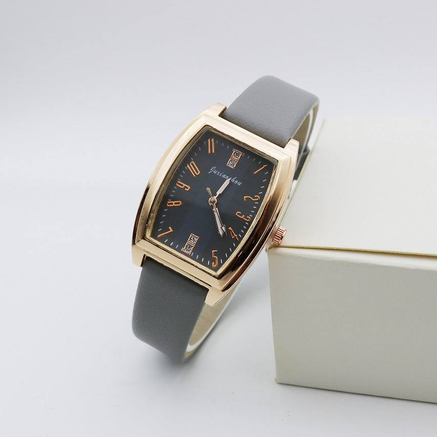 Retro Square Women's Watch with Diamond Dia