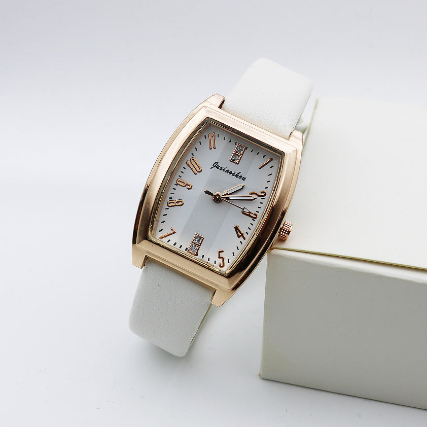 Retro Square Women's Watch with Diamond Dia