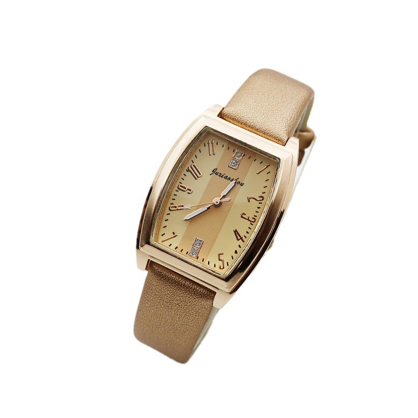 Retro Square Women's Watch with Diamond Dia