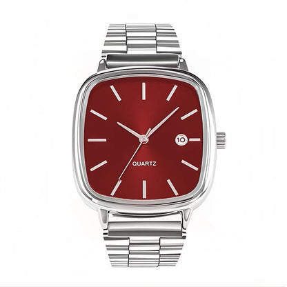 Retro Stainless Steel Square Watch