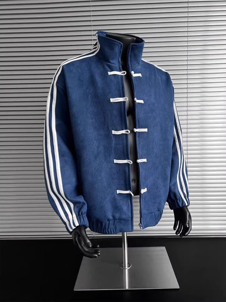 Retro Stand Collar Baseball Jacket