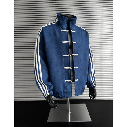 Retro Stand Collar Baseball Jacket