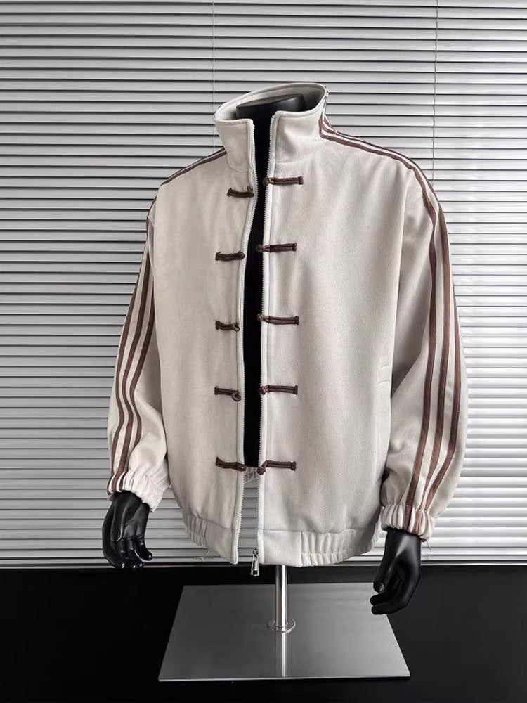 Retro Stand Collar Baseball Jacket
