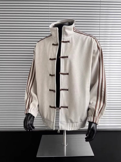 Retro Stand Collar Baseball Jacket
